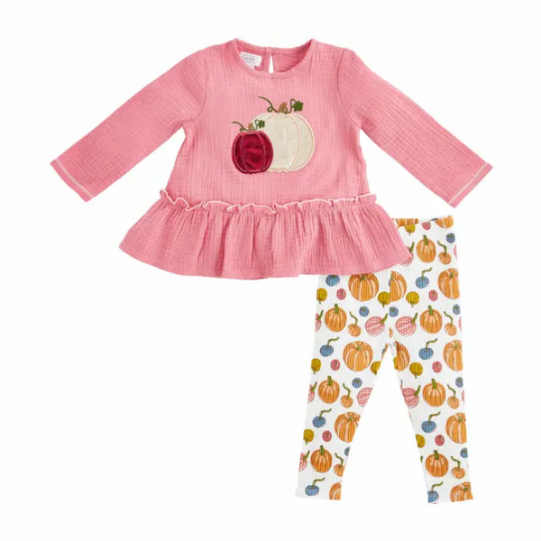 Mudpie Velvet Pumpkin Applique Tunic & Legging Set - Necessities Boutique