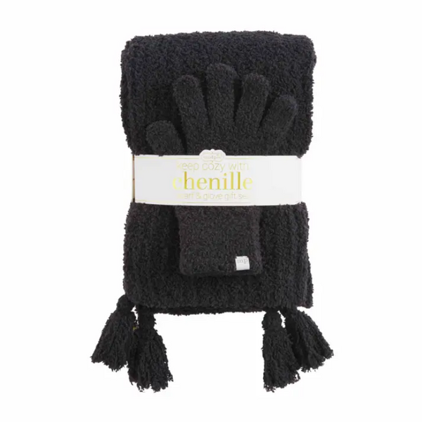 Mudpie Chenille Scarf & Glove Set - Necessities Boutique