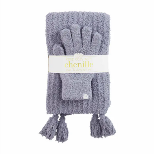 Mudpie Chenille Scarf & Glove Set - Necessities Boutique