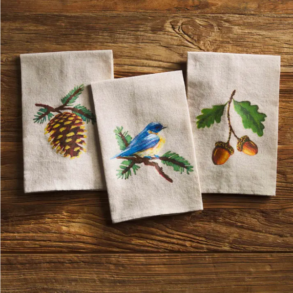 Mudpie Hand Painted Faux Linen Hand Towel - Necessities Boutique