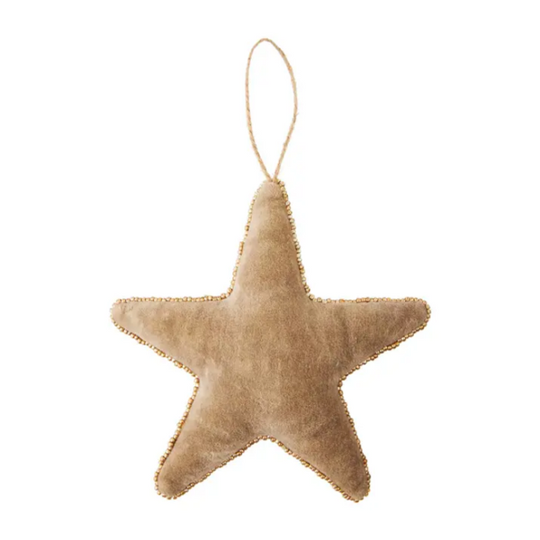 Mudpie Neutral Velvet Beaded Ornaments - Necessities Boutique