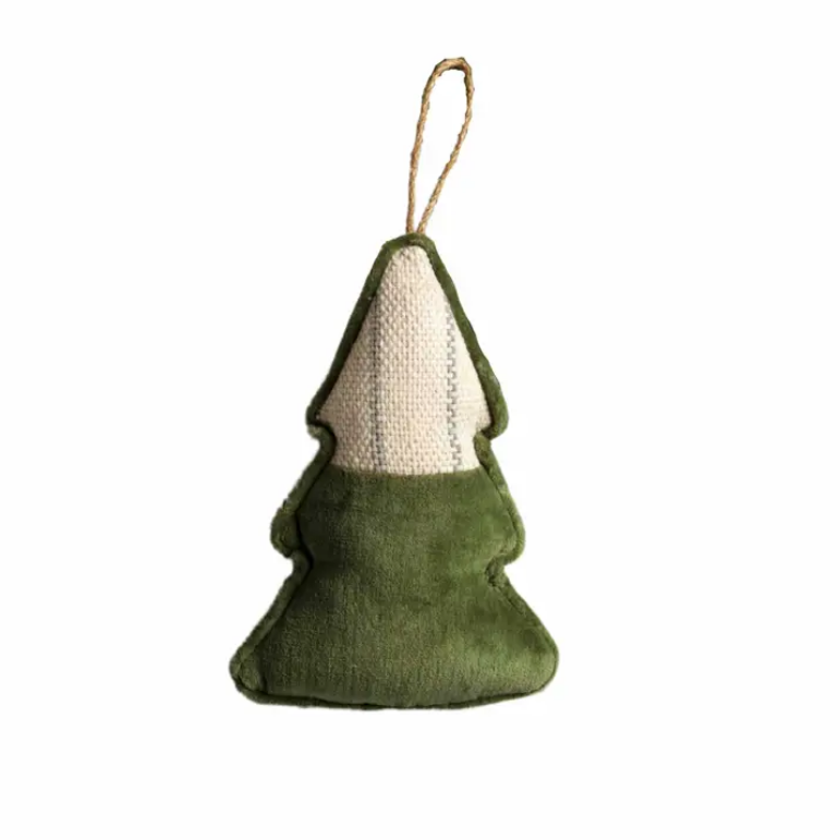 Mudpie Pinstriped Color-Block Velvet Ornaments - Necessities Boutique