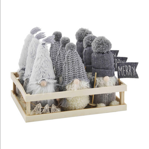 Mudpie Felt Mini Grey Gnomes - Necessities Boutique