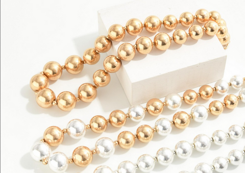 Pomina Multi Tone Metal Bubble Bead Necklace - Necessities Boutique