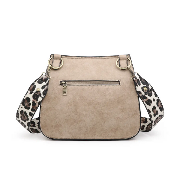 Jen & Co Bailey Crossbody with Print Contrast Strap - Necessities Boutique