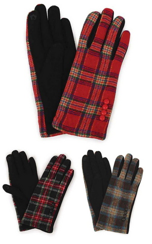  L.I.B. Plaid Pattern Winter Gloves - Necessities Boutique