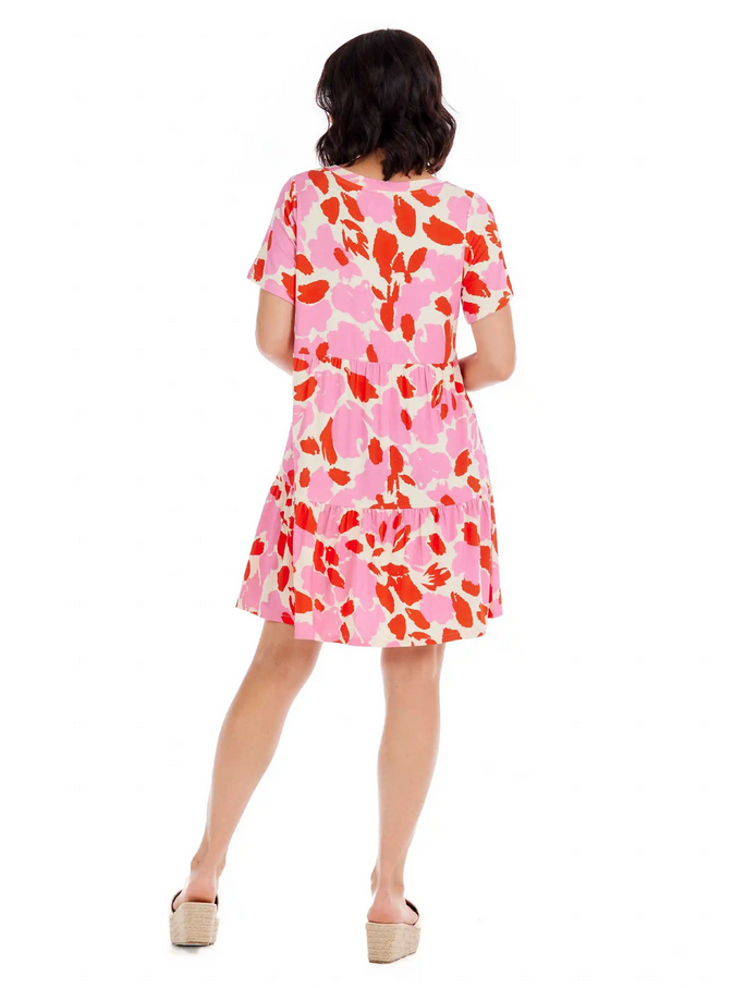 Mudpie Tammy Pink Tiered Dress - Necessities Boutique