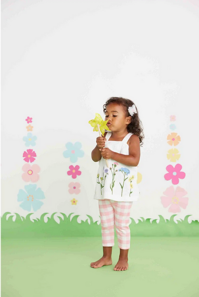 Mudpie Flower Embroidered Pinafore or Tunic/Pant Set