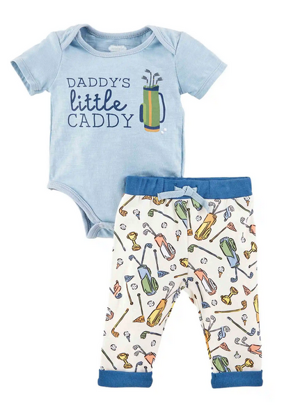 Mudpie Little Caddy Baby Bodysuit Set