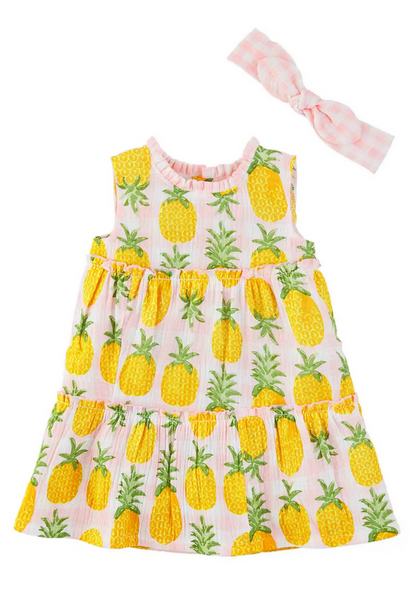 Mudpie Pineapple Toddler Dress