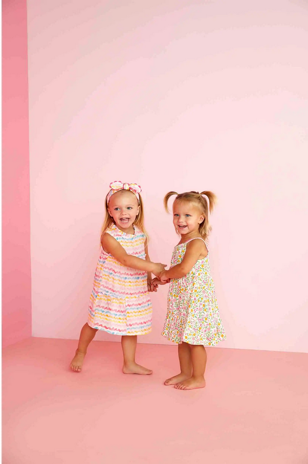 Mudpie Summer Floral Toddler Tiered Dress - Necessities Boutique