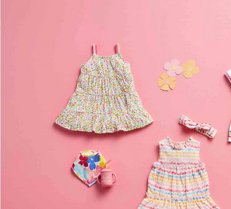 Mudpie Summer Floral Toddler Tiered Dress - Necessities Boutique