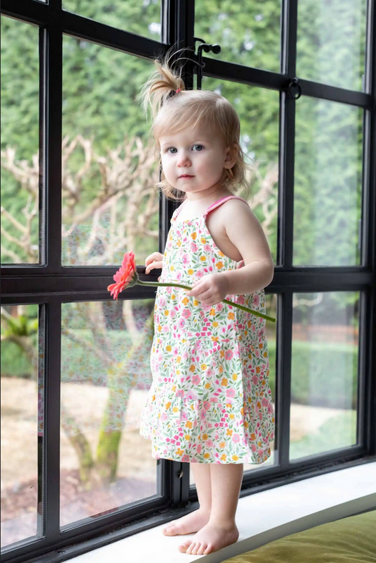 Mudpie Summer Floral Toddler Tiered Dress - Necessities Boutique