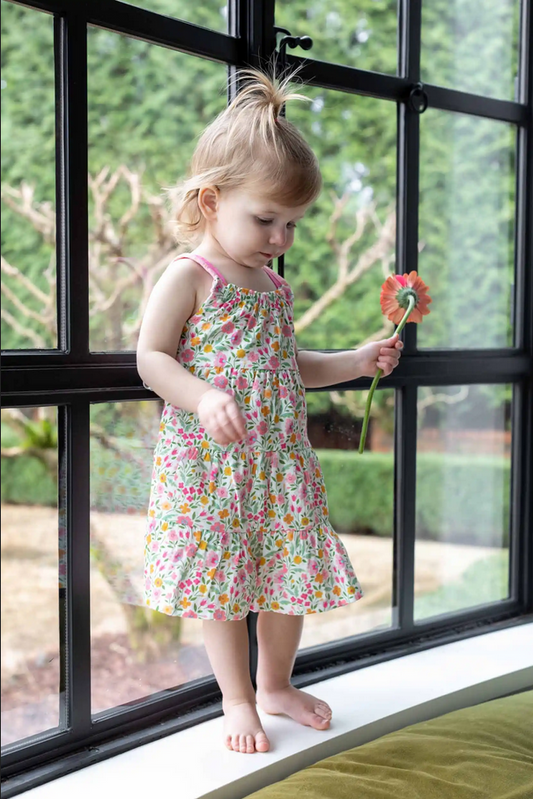 Mudpie Summer Floral Toddler Tiered Dress - Necessities Boutique