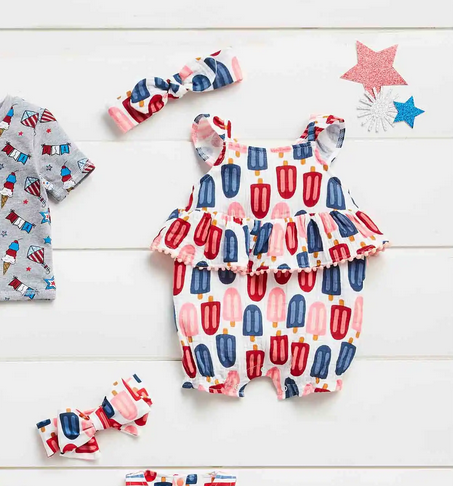Mudpie Popsicle Baby Romper Set - Necessities Boutique