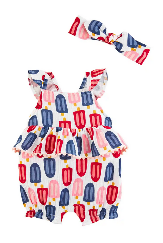 Mudpie Popsicle Baby Romper Set - Necessities Boutique