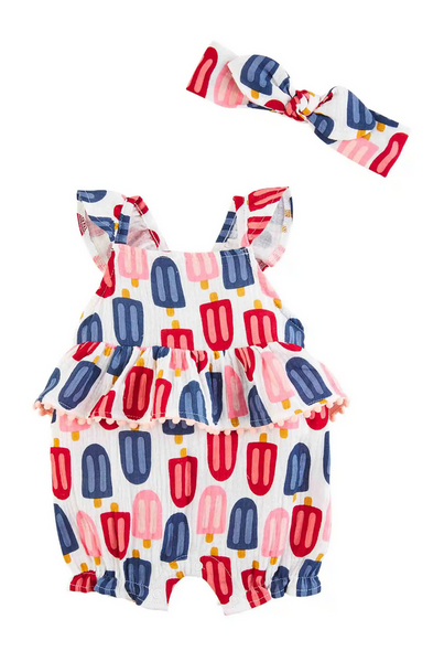 Mudpie Popsicle Baby Romper Set