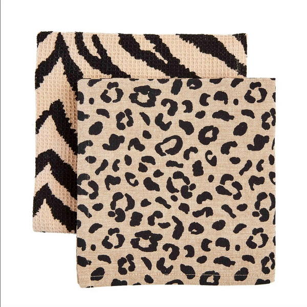 Mudpie Animal Print Kitchen Towel Set