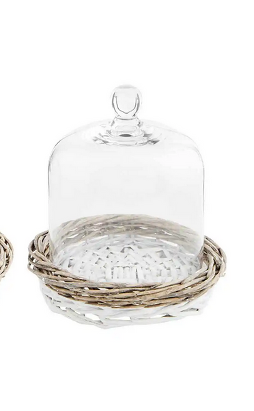 Mudpie Glass & Willow Cloche Nested Set