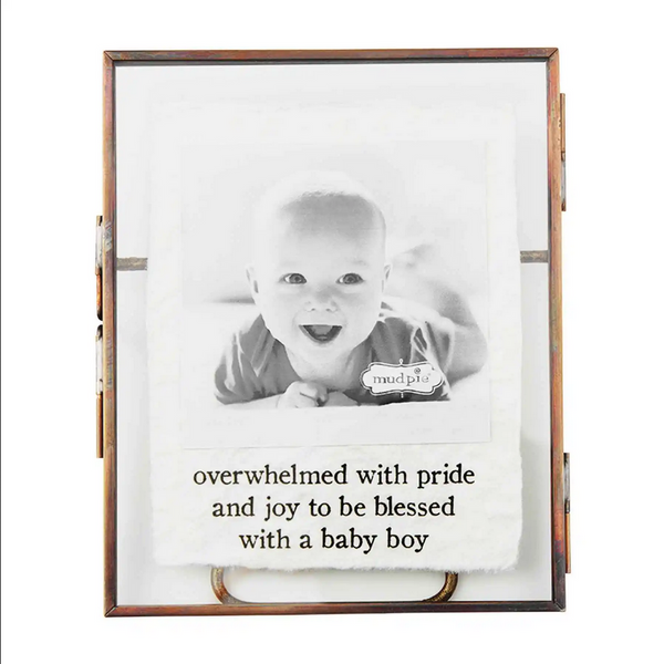 Mudpie Baby Girl or Boy Glass Picture Wire Frame