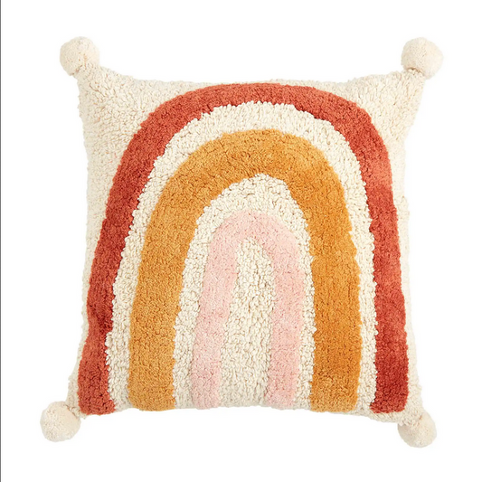 Mudpie Rainbow Pom Throw Pillow - Necessities Boutique