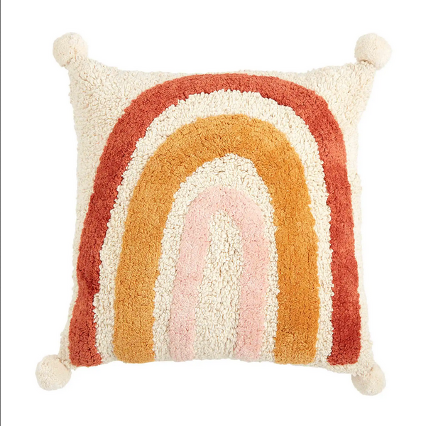 Mudpie Rainbow Pom Throw Pillow