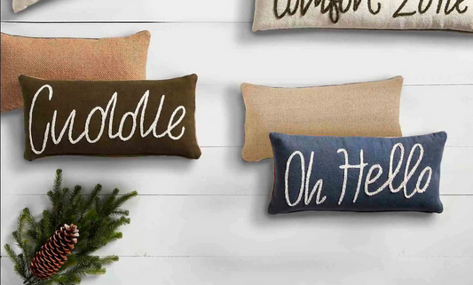 Mudpie Cuddle or Oh Hello Dhurrie Cotton Throw Pillows - Necessities Boutique