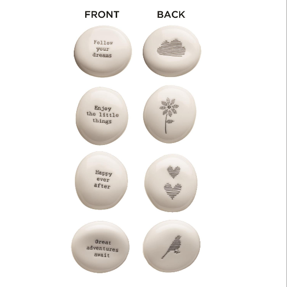 Two's Company Words and Image Porcelain Pebbles - Necessities Boutique