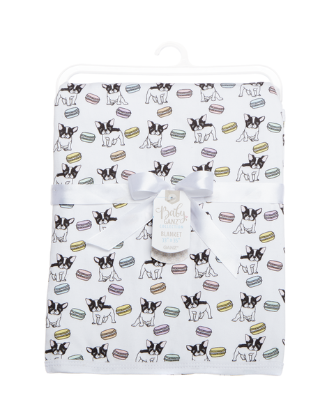 Ganz Bulldog Cotton Blanket - Necessities Boutique