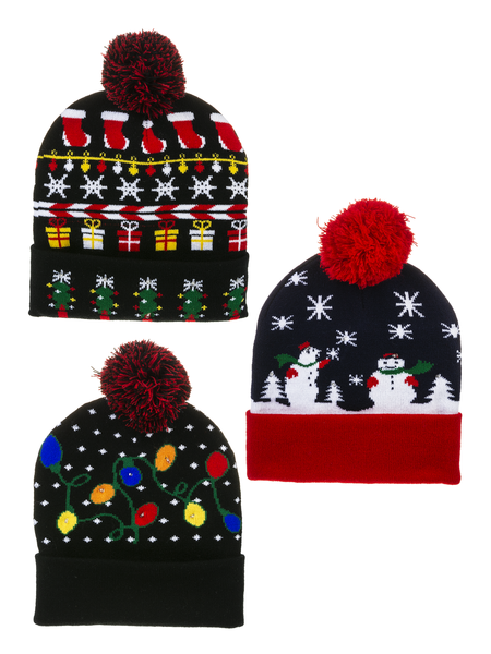 Ganz Light Up Christmas/ Holiday Stocking Hats - Necessities Boutique