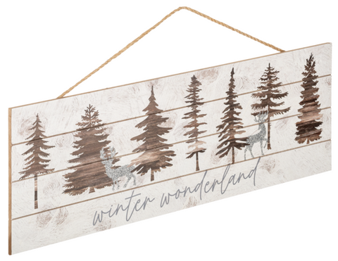 Ganz Holiday Neutral Noel Winter Wonderland Hanging Sign - Necessities Boutique