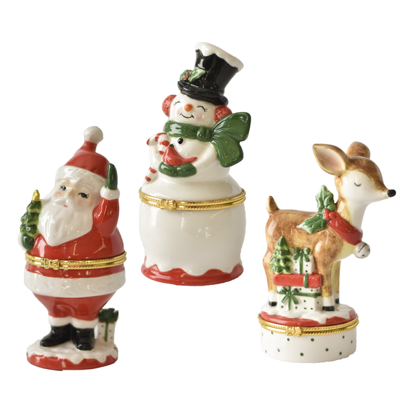 Ganz Ceramic Christmas Hinged Figurines - Necessities Boutique